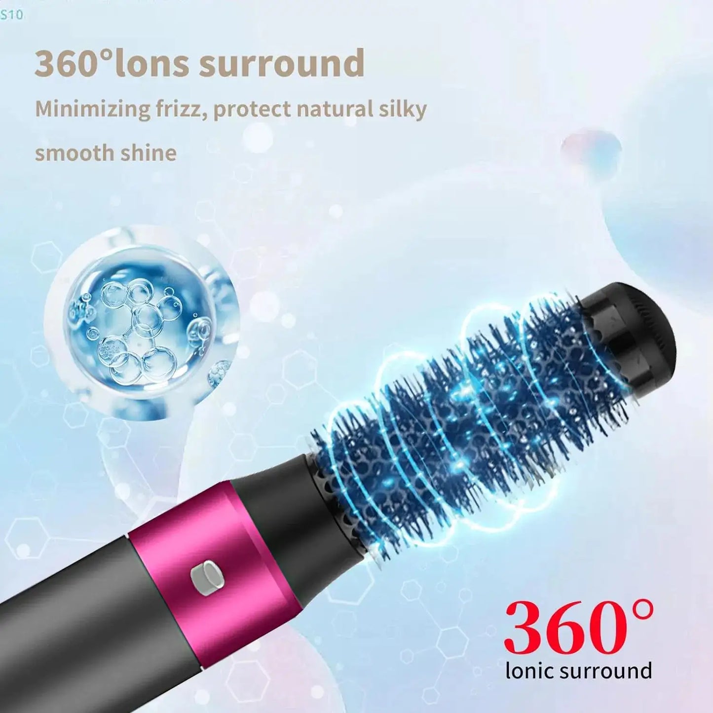 5 In 1 Hair Dryer Brush Kit, Blow Dryer Brush For Drying, Straightening, Volumizing, Curling And Styling Hair - 1000W - Gold